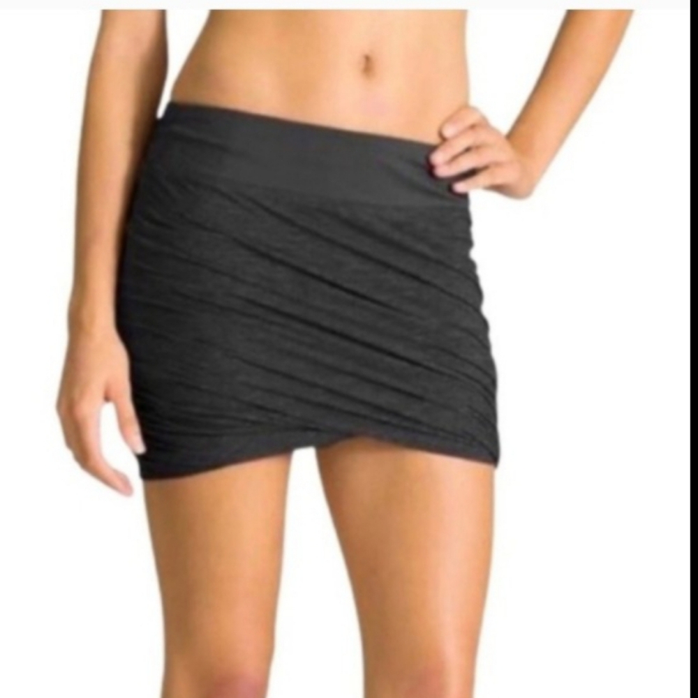 Athleta Black Ruched Mini Skirt